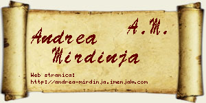 Andrea Mirdinja vizit kartica